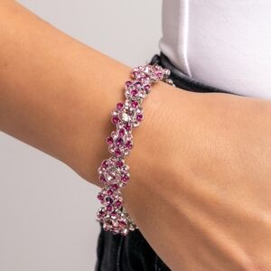 Elegant Pink Gemstone Stretch Bracelet
